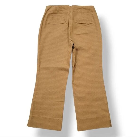 Vintage Y2K Dockers Stretch Pinstriped Twill Khaki Crop Pants in Tan Size 6 - Picture 2 of 7